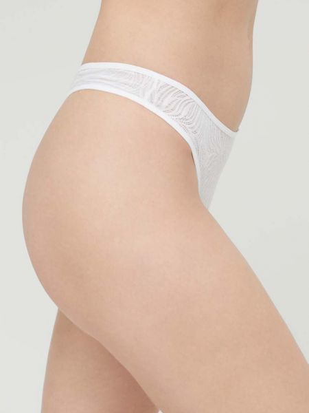 Stringi koronkowe Calvin Klein Underwear białe