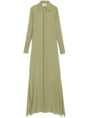 Hodvábne šaty Ami Paris zelená