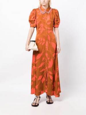 Mustriline lilleline nööpidega kleit Lee Mathews