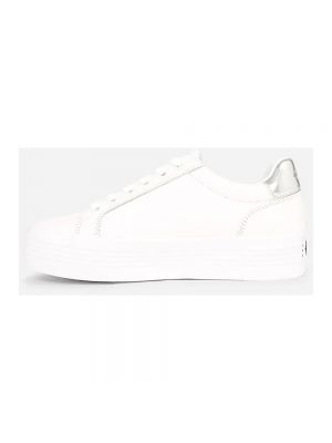 Zapatillas de cuero con plataforma Calvin Klein Jeans blanco