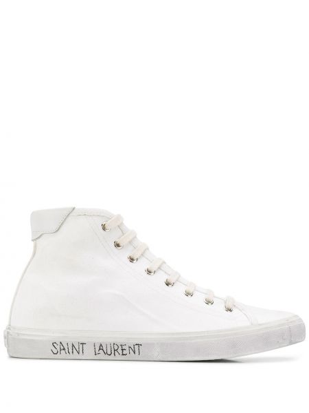 Sneakerși zdrențuiți Saint Laurent alb