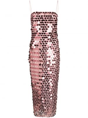 Prigludęs maksi suknelė su blizgučiais The New Arrivals Ilkyaz Ozel rožinė