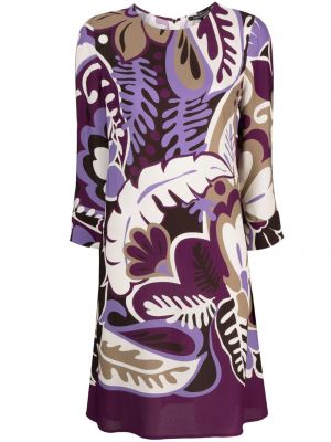Φλοράλ μίντι φόρεμα με σχέδιο Luisa Cerano μωβ