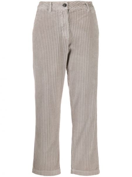 Pantalon droit en velours côtelé en velours Woolrich gris