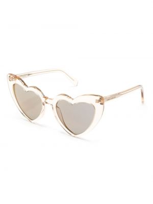 Sluneční brýle se srdcovým vzorem Saint Laurent Eyewear béžové