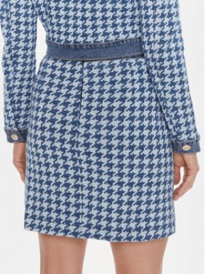 Tvídové mini sukně Guess modré