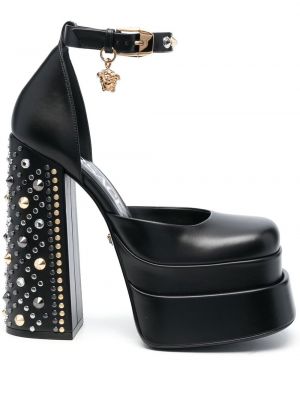 Полуотворени обувки Versace черно
