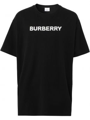 Baskılı pamuk tişört Burberry siyah