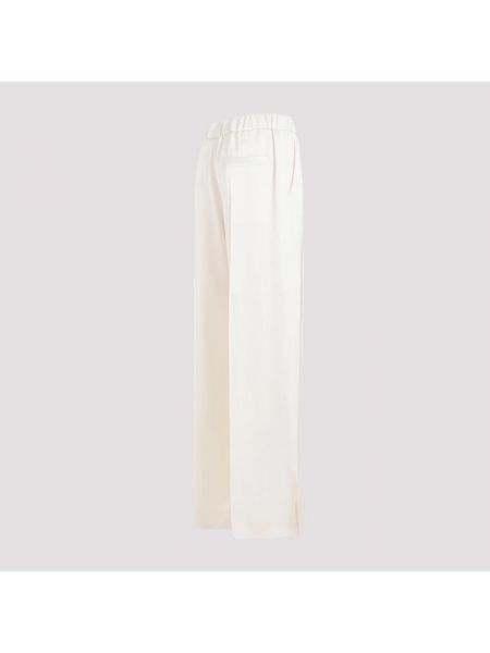 Pantalones rectos de viscosa Jil Sander blanco