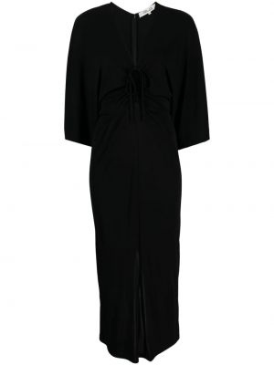 Миди рокля с v-образно деколте Dvf Diane Von Furstenberg черно