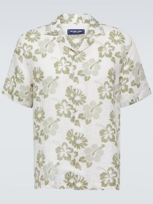 Lanena srajca s cvetličnim vzorcem Frescobol Carioca zelena