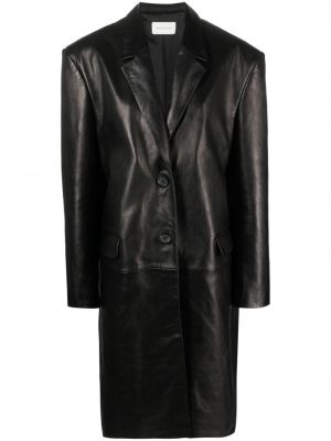 Kožený kabát Magda Butrym čierna