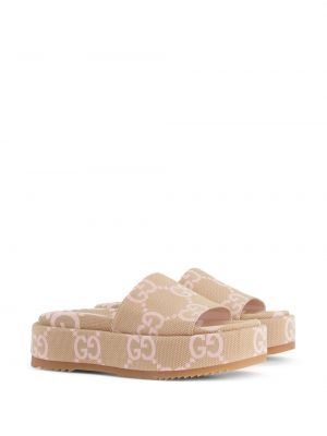 Sandalai su platforma Gucci smėlinė