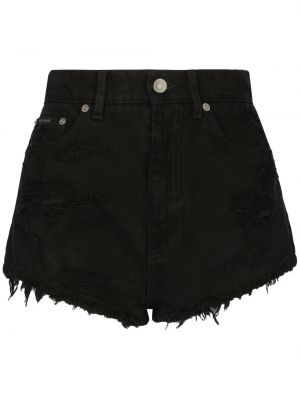 Shorts en jean effet usé Dolce & Gabbana noir