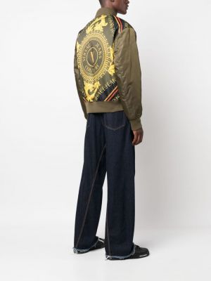 Raštuotas džinsinė striukė su užtrauktuku Versace Jeans Couture
