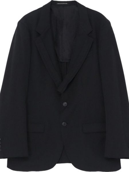 Шерстяная куртка на пуговицах Y`s черная