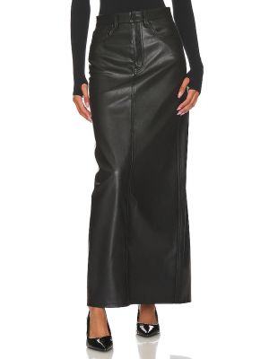 Falda de cuero de cuero sintético Afrm negro