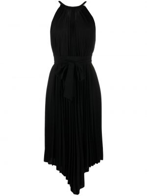 Robe de soirée asymétrique plissé Alexandre Vauthier noir