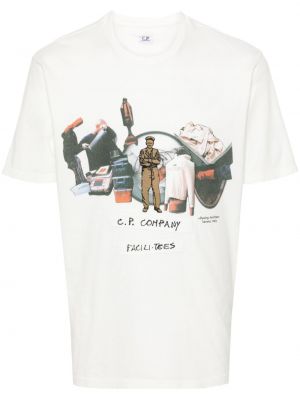 T-shirt en coton à imprimé C.p. Company blanc