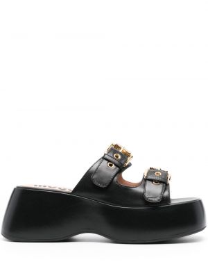Sandale din piele cu platformă Moschino