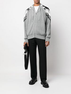 Raštuotas džemperis su gobtuvu Versace pilka