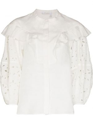 Ruffle bluse Chloe hvit