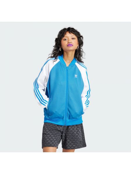 Bluza dresowa oversize Adidas niebieska