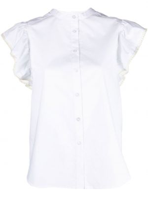 Bluza s gumbima sa perlicama Twinset bijela