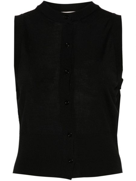 Pletená vesta na gombíky Semicouture čierna