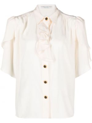 Копринена блуза Alessandra Rich бяло