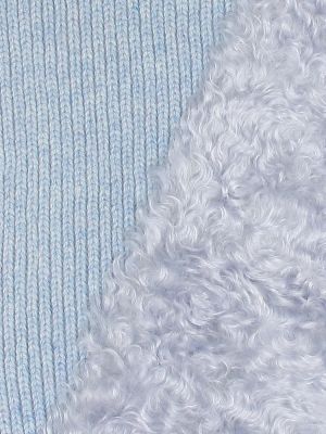 Pamučni vuneni šal od mohera Miu Miu plava