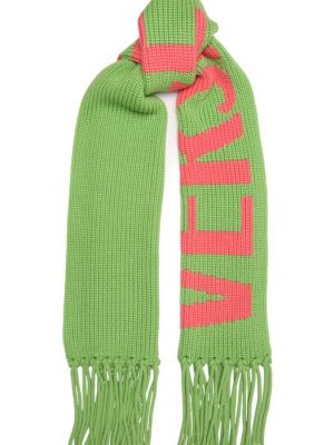Шерстяной шарф Versace зеленый