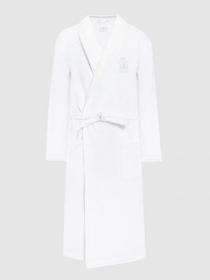 Белый халат с вышивкой Brunello Cucinelli