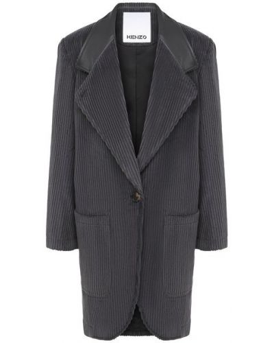 Хлопковый пиджак Kenzo, серый