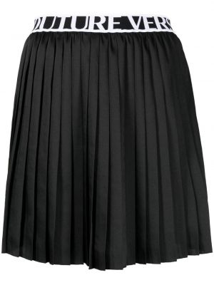 Pliszírozott farmer szoknya Versace Jeans Couture fekete