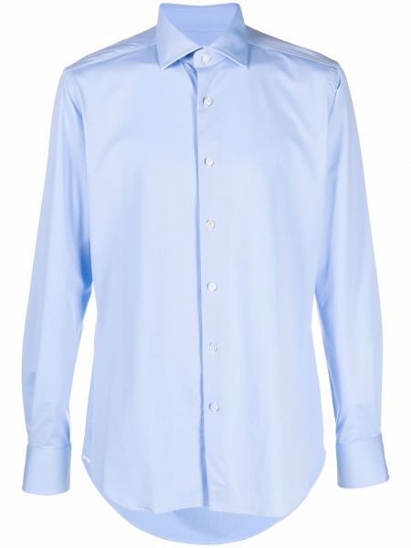Camisa ajustada con botones Xacus azul