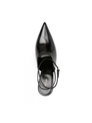 Calzado de cuero con tacón de aguja slingback Givenchy negro