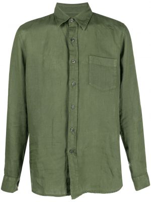 Péřová košile s knoflíky 120% Lino zelená