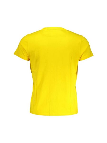 Camiseta de algodón de cuello redondo K-way amarillo