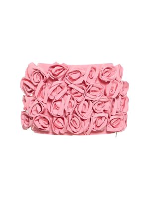 Minigonna di seta con applique Valentino rosa