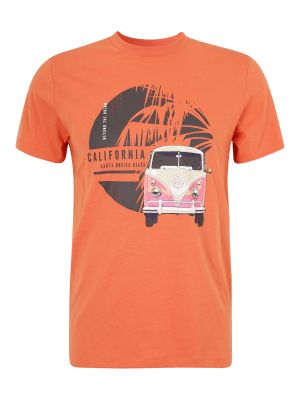 T-shirt à motif mélangé Course orange
