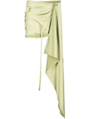 Асиметрична пола с драперии Ssheena зелено