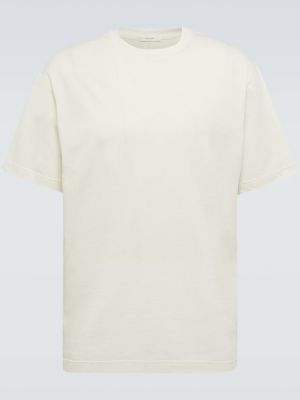 Памучна тениска от джърси The Row бяло