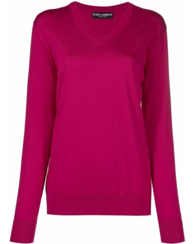 Jersey con escote v de tela jersey Dolce & Gabbana rosa