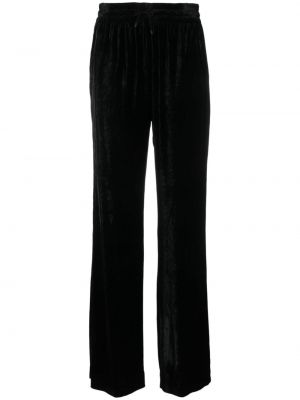 Bársony egyenes szárú nadrág Ralph Lauren Collection fekete