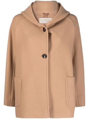 Vlněný kabát s kapucí Circolo 1901 hnědý