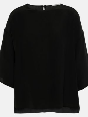 Копринена тениска Fforme черно