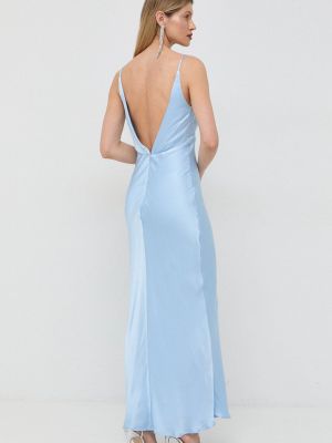 Dlouhé šaty Bardot modré