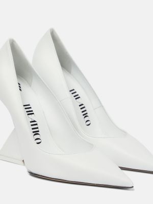 Кожени полуотворени обувки The Attico бяло