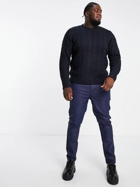 Шерстяной свитер с круглым вырезом French Connection синий